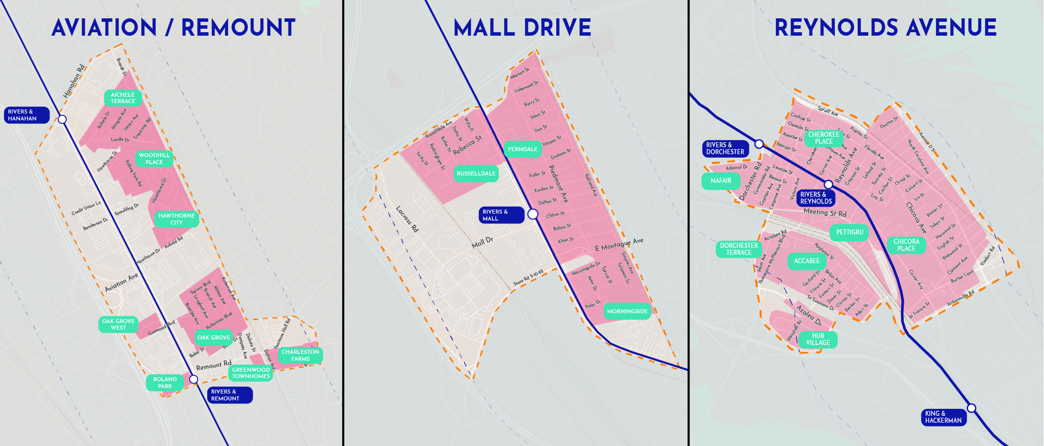 Maps for Aviation/Remount, Mall Drive and Reynolds Avenue